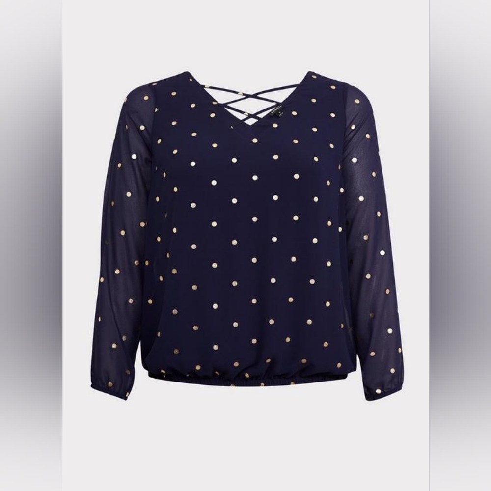 Torrid Chiffon Lattice Blouse